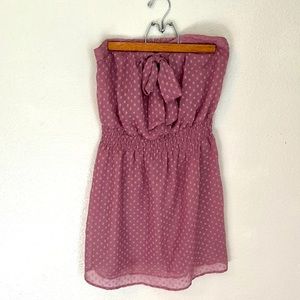 Eyeshadow purple halter or strapless dress